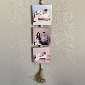 Custom hanging 3-tier photo plaques with tassel